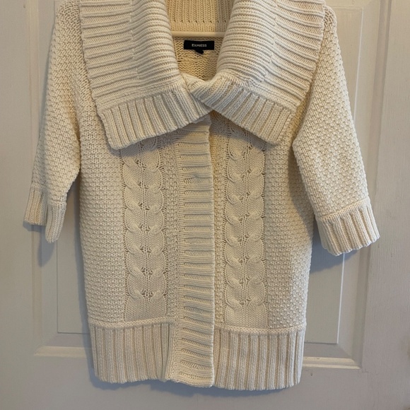 Express Cream Knit Cardigan - size M - Picture 6 of 16